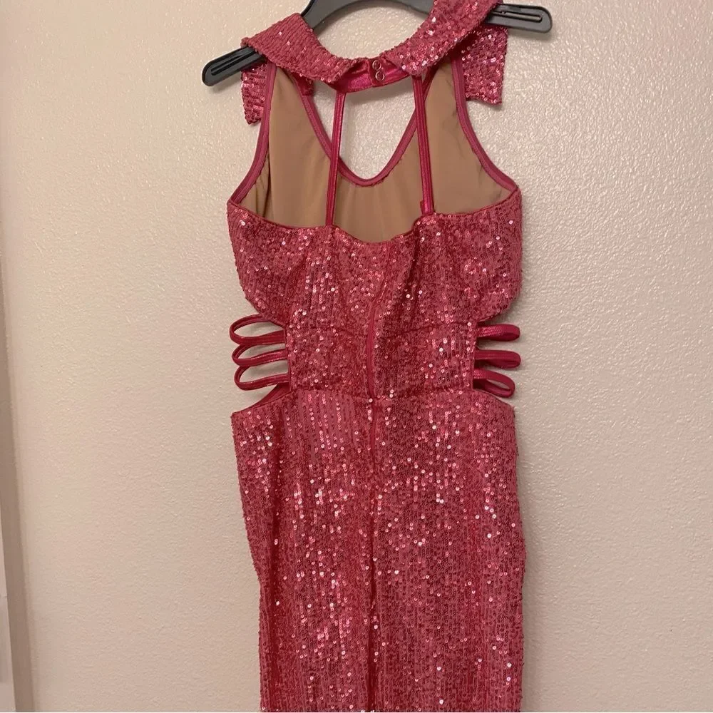 Revolution Tenth House dance costume hot pink sequin jumpsuit CADENT TH24169 LA